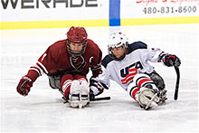 Team USA women's sled hockey takes on the Phoenix Coyotes sled hockey team_bd0a3b2d-a9a8-4ce7-9191-6917378b6ba9