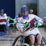 Coaches with Wheelchair Lacrosse USA held a lacrosse clinic to help promote and introduce the sport to a group of local Phoenix, Ariz., athletes. (Photo by Christopher Di Virgilio).