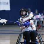 Coaches with Wheelchair Lacrosse USA held a lacrosse clinic to help promote and introduce the sport to a group of local Phoenix, Ariz., athletes. (Photo by Christopher Di Virgilio).