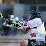 Coaches with Wheelchair Lacrosse USA held a lacrosse clinic to help promote and introduce the sport to a group of local Phoenix, Ariz., athletes. (Photo by Christopher Di Virgilio).