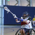 Coaches with Wheelchair Lacrosse USA held a lacrosse clinic to help promote and introduce the sport to a group of local Phoenix, Ariz., athletes. (Photo by Christopher Di Virgilio).
