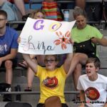 Family and friends cheers for their favorite athlete at the 2019 Adaptive Sports USA Junior Nationals in Minn. (Photo by Christopher Di Virgilio).