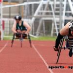 In the lead at the 2019 Adaptive Sports USA Junior Nationals in Minn. (Photo by Christopher Di Virgilio).