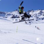Daniel catches major air time during a ski trip in France