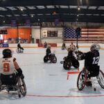 Putting the ball into paly at the 2019 Wheelchair Lacrosse USA Tournament in Long Island, NY. (Photo by Christopher Di Virgilio/SNS).