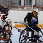 Trying to get control of the ball at the 2019 Wheelchair Lacrosse USA Tournament in Long Island, NY. (Photo by Christopher Di Virgilio/SNS).