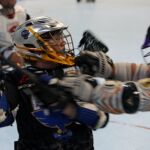 Wheelchair lacrosse is a full contact sport as seen at the 2019 Wheelchair Lacrosse USA Tournament in Long Island, NY. (Photo by Christopher Di Virgilio/SNS).