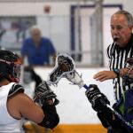 Putting the ball into play at the 2019 Wheelchair Lacrosse USA Tournament in Long Island, NY. (Photo by Christopher Di Virgilio/SNS).