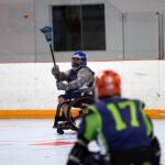 Passing the ball at the 2019 Wheelchair Lacrosse USA Tournament in Long Island, NY. (Photo by Christopher Di Virgilio/SNS).