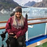 Katelyn enjoys the views of the Alaska glacier