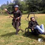 Katie is only slightly excited after her perfect landing while paragliding with Project Air Time took over Tiger Mountain.