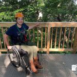Marlindy during her first time Zip lining in Indiana