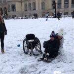 Megan gets in some sledding