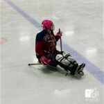 Natasha during a recent sled ice hockey practice session in New York.