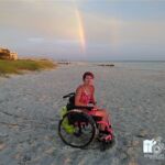 Rachel chasing the rainbow in Clearwater, Fla.