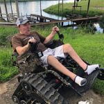 Brad checks shows off his Trackchair