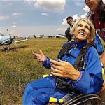 All the way from the Ukraine, Diana gets ready for a day of skydiving with friends