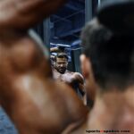 Wheelchair bodybuilder Bradley Betts pumps up prior to taking the stage at the 2019 Mr. Olympia in Las Vegas, Nev. (Photo by Christopher DiVirgilio/SNS).