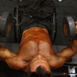 Wheelchair bodybuilder Steve lister pumps up prior to taking the stage at the 2019 Mr. Olympia in Las Vegas, Nev. (Photo by Christopher DiVirgilio/SNS).