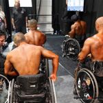 Wheelchair bodybuilders wait backstage as they prepare to compete at the 2019 Mr. Olympian in Las Vegas, Nev. (Photo by Christopher DiVirgilio/SNS).
