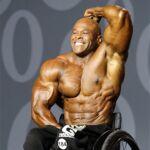Mr. Olympia Wheelchair first-place winner, Harold "King Kong" on stage at the 2019 Mr. olympia in Las Vegas, Nev. (Photo by Christopher DiVirgilio/SNS).