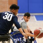 Lakeshore's number 30, Jonah Daniels takes control of the ball from Jonathan Garcia at the 2019 West Coast Conference in Mesa Ariz. (Photo by Christopher DiVirgilio).