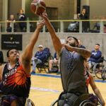 The Wolfpack's Jorge Salazar gets the ball during a game at the 21st Annual D1 Wheelchair Basketball Tournament in Phoenix, Ariz. (Photo by Christopher Di Virgilio).