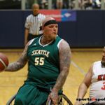 Seattle's Joe Chambers has no trouble seeing his teammates during a game against the Kings at the 21st Annual D1 Wheelchair Basketball Tournament in Phoenix, Ariz. (Photo by Christopher Di Virgilio).