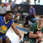 The Warriors and the jazz play at the 21st Annual D1 Wheelchair Basketball Tournament in Phoenix, Ariz. (Photo by Christopher Di Virgilio).