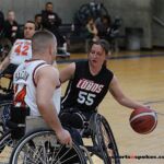 Courtney Ryan, #55, moves the ball down court during the 21st Annual D1 Wheelchair Basketball Tournament in Phoenix, Ariz. (Photo by Christopher Di Virgilio).