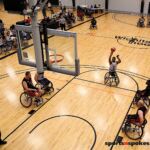 Trevon Jennifer, No. 5, makes a free-throw attempt against the Heat at the 2020 Toyota national Wheelchair Basketball Tournament in Wichita, Kan. (Photo by Christopher Di Virgilio).