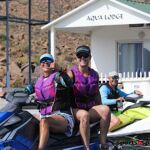 A couple happy rescue swimmer volunteers signal a thumbs-up at the 2020 Arizona Adaptive Water Sports Day on the Lake in Carefree, Ariz. (Photo by Christopher Di Virgilio). rescue01