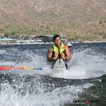 Andrew Bogdanov of Prescott, Ariz., enjoys the 2020 Arizona Adaptive Water Sports Day on the Lake. (Photo by Christopher Di Virgilio). water_skiing03