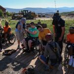A group of adaptive climbers prepare for the Climbing Challenge event during the 2021 Submerged Festival in park City, Utah. (Photo by Christopher Di Virgilio).