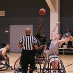 A select group of collegiate wheelchair basketball teams came to Tucson to take part in a collegiate basketball tournament and celebrate celebrating a gift and dedication of the Cody Schechter Gym and Locker Room for Adaptive Athletics from UArizona alumni and Phoenix businessman, Eric Schechter. (Photo by Christopher Di Virgilio).
