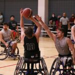 A select group of collegiate wheelchair basketball teams came to Tucson to take part in a collegiate basketball tournament and celebrate celebrating a gift and dedication of the Cody Schechter Gym and Locker Room for Adaptive Athletics from UArizona alumni and Phoenix businessman, Eric Schechter. (Photo by Christopher Di Virgilio).