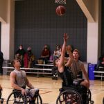A select group of collegiate wheelchair basketball teams came to Tucson to take part in a collegiate basketball tournament and celebrate celebrating a gift and dedication of the Cody Schechter Gym and Locker Room for Adaptive Athletics from UArizona alumni and Phoenix businessman, Eric Schechter. (Photo by Christopher Di Virgilio).