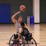 A select group of collegiate wheelchair basketball teams came to Tucson to take part in a collegiate basketball tournament and celebrate celebrating a gift and dedication of the Cody Schechter Gym and Locker Room for Adaptive Athletics from UArizona alumni and Phoenix businessman, Eric Schechter. (Photo by Christopher Di Virgilio).