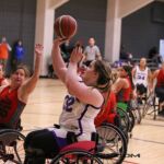 A select group of collegiate wheelchair basketball teams came to Tucson to take part in a collegiate basketball tournament and celebrate celebrating a gift and dedication of the Cody Schechter Gym and Locker Room for Adaptive Athletics from UArizona alumni and Phoenix businessman, Eric Schechter. (Photo by Christopher Di Virgilio).