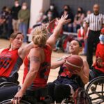 A select group of collegiate wheelchair basketball teams came to Tucson to take part in a collegiate basketball tournament and celebrate celebrating a gift and dedication of the Cody Schechter Gym and Locker Room for Adaptive Athletics from UArizona alumni and Phoenix businessman, Eric Schechter. (Photo by Christopher Di Virgilio).