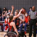 A select group of collegiate wheelchair basketball teams came to Tucson to take part in a collegiate basketball tournament and celebrate celebrating a gift and dedication of the Cody Schechter Gym and Locker Room for Adaptive Athletics from UArizona alumni and Phoenix businessman, Eric Schechter. (Photo by Christopher Di Virgilio).