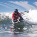 Former gold medalist Jesse Billauer, USA, was one of the veteran surfers who were eliminated on day 4 of the 2022 Pismo Beach ISA World Championships. (Photo by Sean Evans).