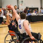 The St. Louis Rolling Rams beat Texas ATX 35-32 during the NIT Tournament at the 2023 NWBA Junior Wheelchair Basketball National Championships in Bel Aire, Kan. (Photos by Christopher Di Virgilio).