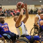 The Golden State Road Warriors beat the New York Rollin’ Nicks 55-52 at the 2023 NWBA Adult Division 1 Wheelchair Basketball National Championships at Wichita Hoops in Bel Aire, Kan.(Photos by Christopher Di Virgilio).