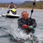 Brian Stockes says he has fun and learns something new every time he goes wake surfing. (Photo by Brittany Martin).