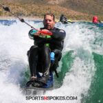 Scott Corsmeier starts his run during the Wild West Wake Surf Shootout 2024. (Photo by Brittany Martin).