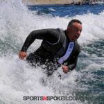 Jordan Koeninger braces for impact during one of his wake surfing runs. (Photo by Brittany Martin).
