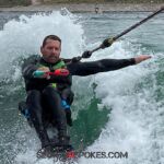 Scott Corsmeier placed third in the adaptive seated category at the Wild West Wake Surf Shootout 2024 April 5-6 at Lake Pleasant in Peoria, Ariz. (Photo by Brittany Martin).