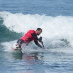 Felipe Kizu-Lima competing in the paddle division during the 2024 Stoke For Life U.S. Open Adaptive Surfing Championships in Oceanside, Calif. (Photo by Rich Jayne/Awaze Media).