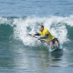 Chris Oberle competing in the paddle division during the 2024 Stoke For Life U.S. Open Adaptive Surfing Championships in Oceanside, Calif. (Photo by Rich Jayne/Awaze Media).